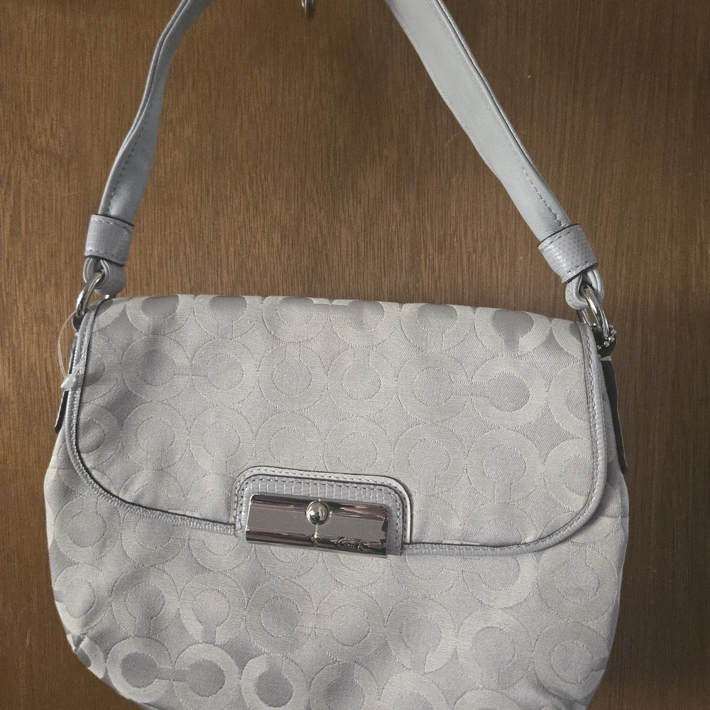 Coach Gray Patterned Shoulder Bag